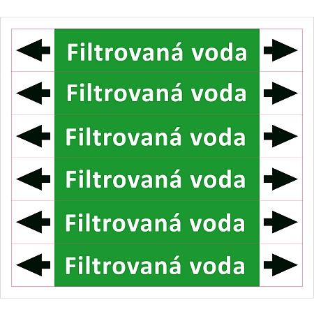 Značení potrubí ISO 20560, filtrovaná voda